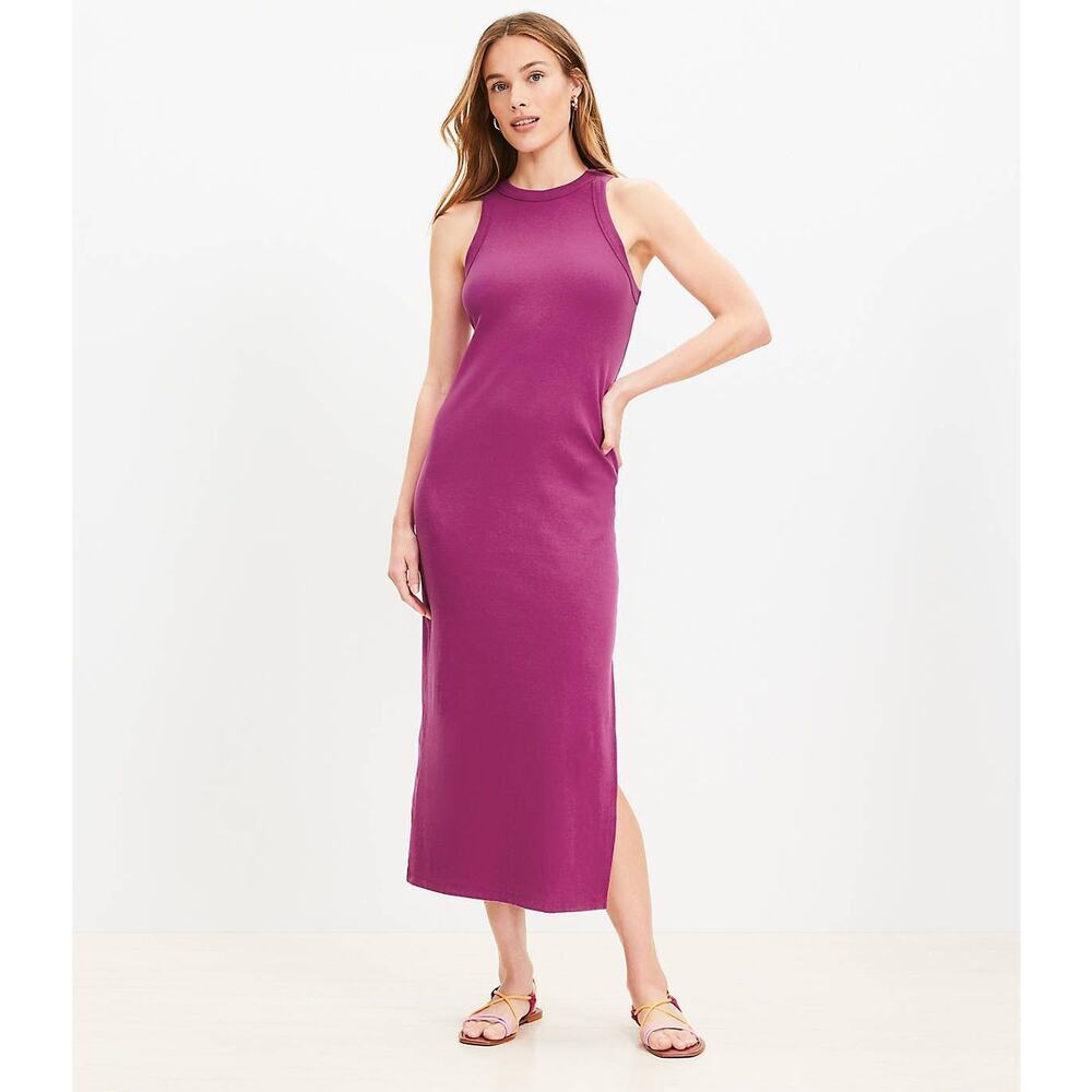 Loft Perfect Ribbed Tank Midi Dress size medium